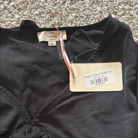 Black Ruffled Blouse - Picture 3 of 3